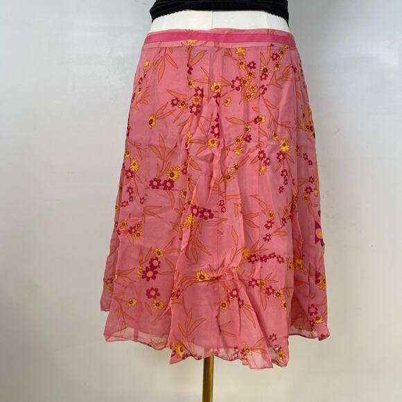 Vintage John Paul Richard Womens 100% Silk Y2K Skirt Size 12 Petite Fairy Preppy - Picture 4 of 10